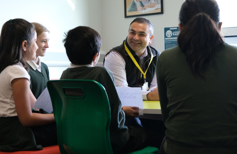 Peter takes questions from schoolchildren