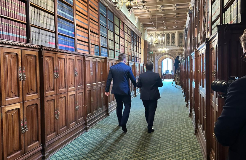 Peter walking in Houses of Parliament